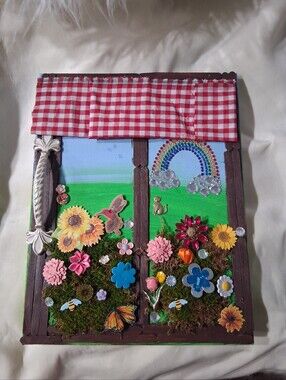 Floral Mixed Media Decorative Canvas with Bright Flowers